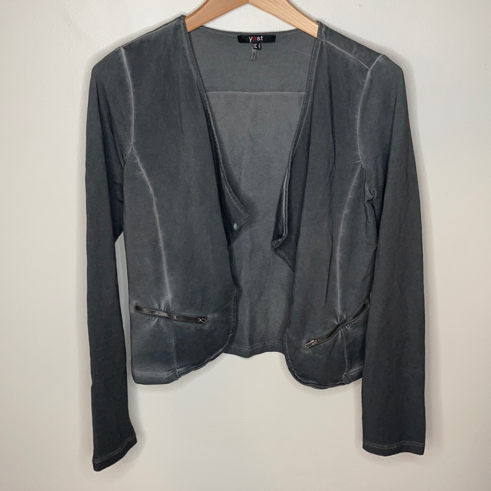 Yest Weathered Gray Moto style jacket size 6